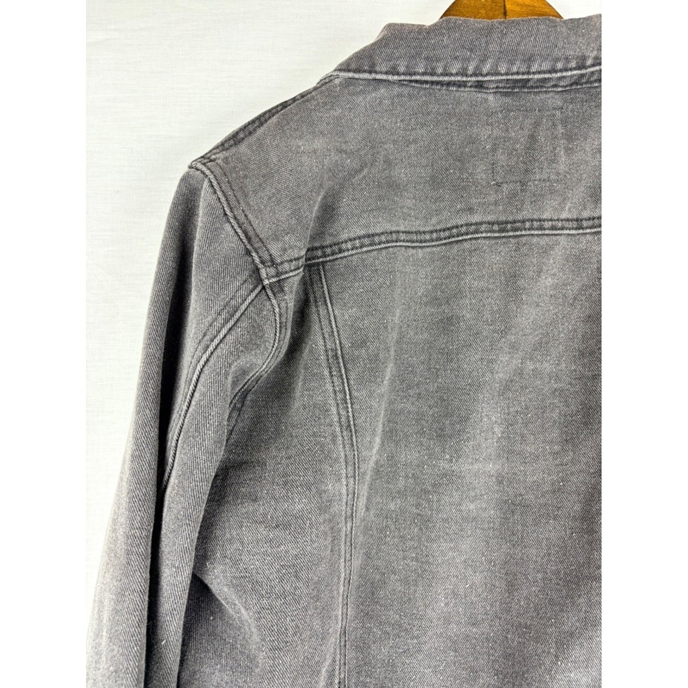 Cotton On Womens Cropped Denim Trucker Jacket Washed Black Charcoal Grey Small - Picture 9 of 12